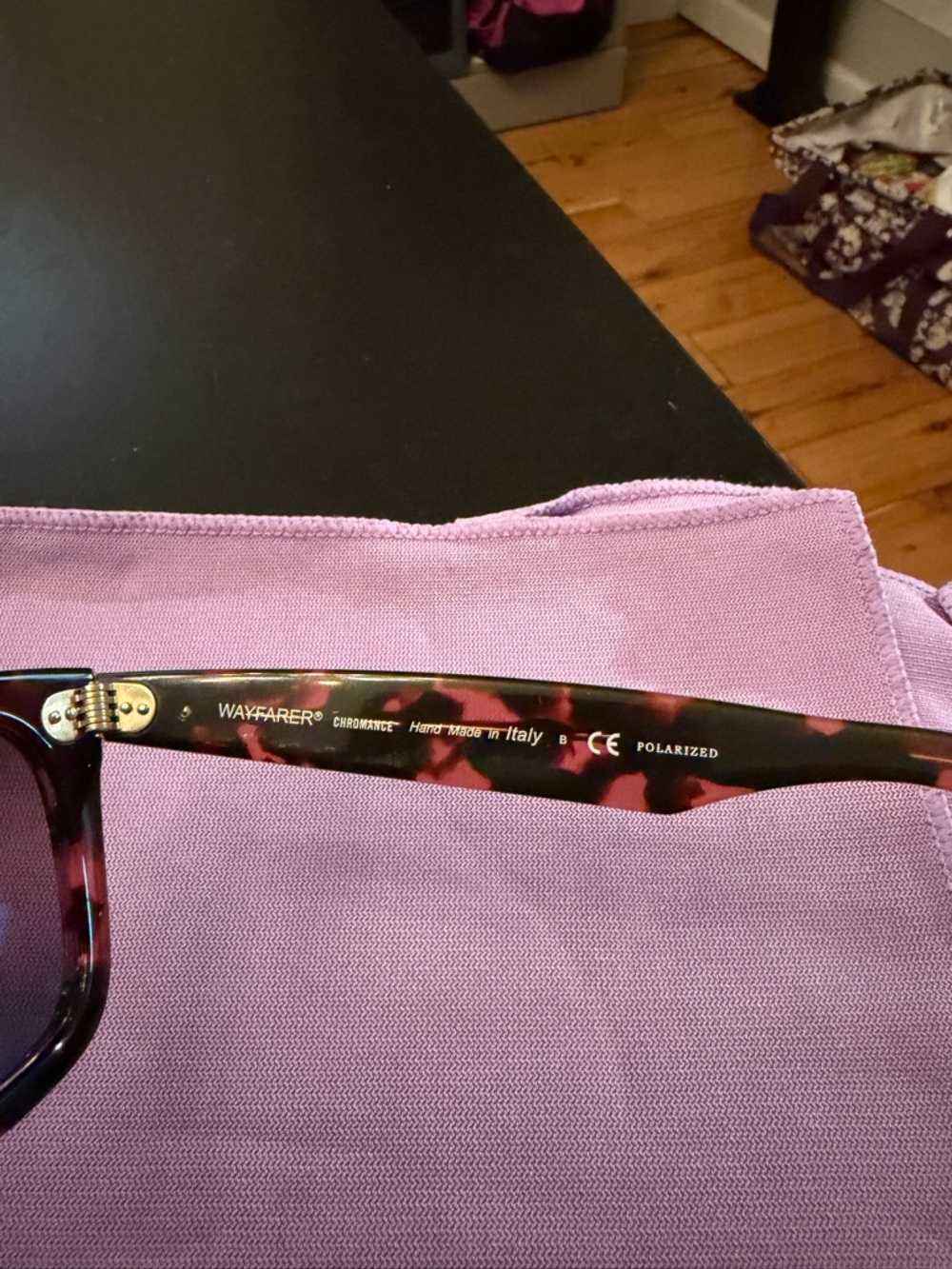 Ray-Ban Classic Wayfarer Tortoiseshell Sunglasses - Chromance Polarized - Picture 2 of 5